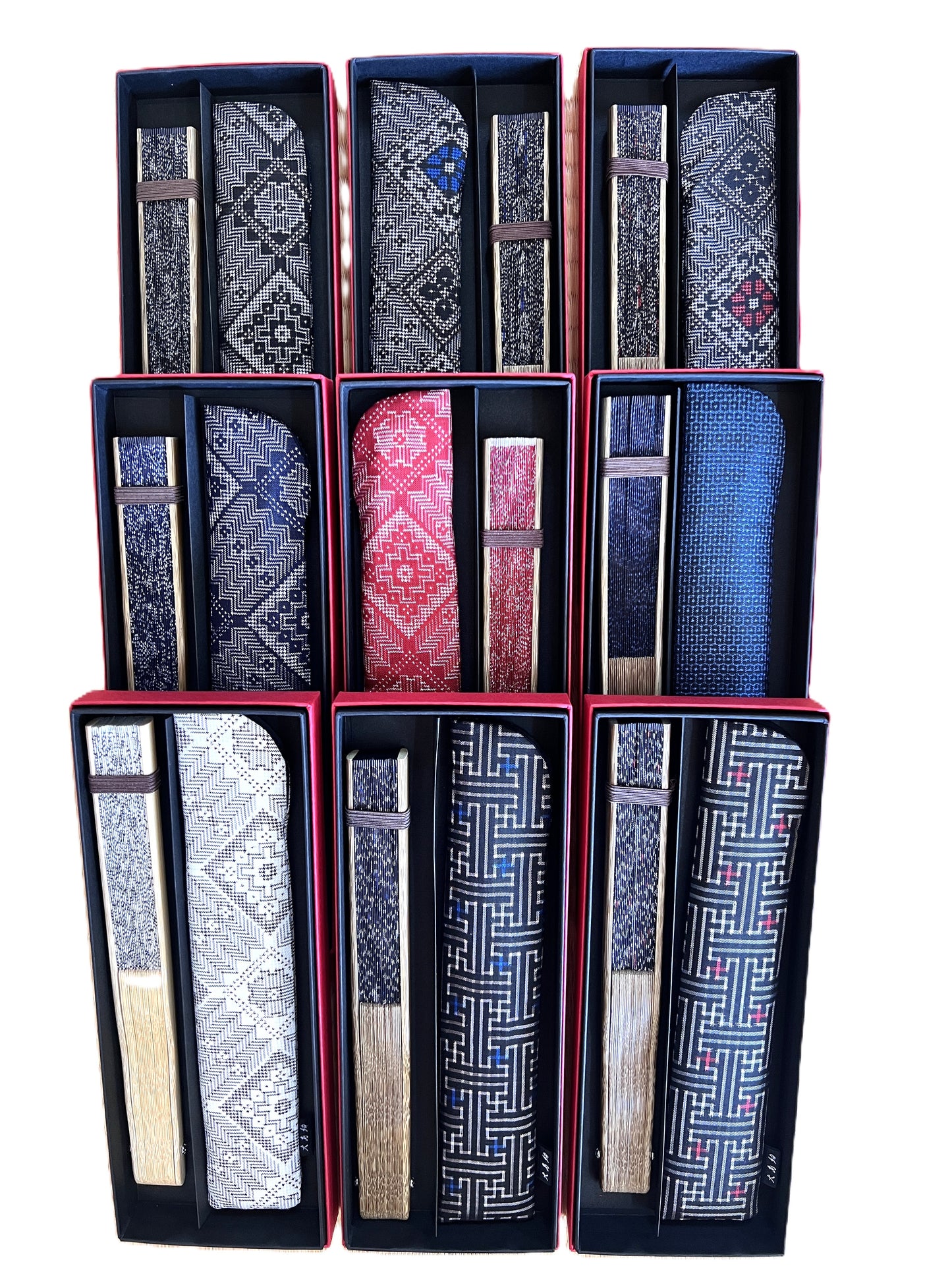 Japanese Folding Fan + Case Set