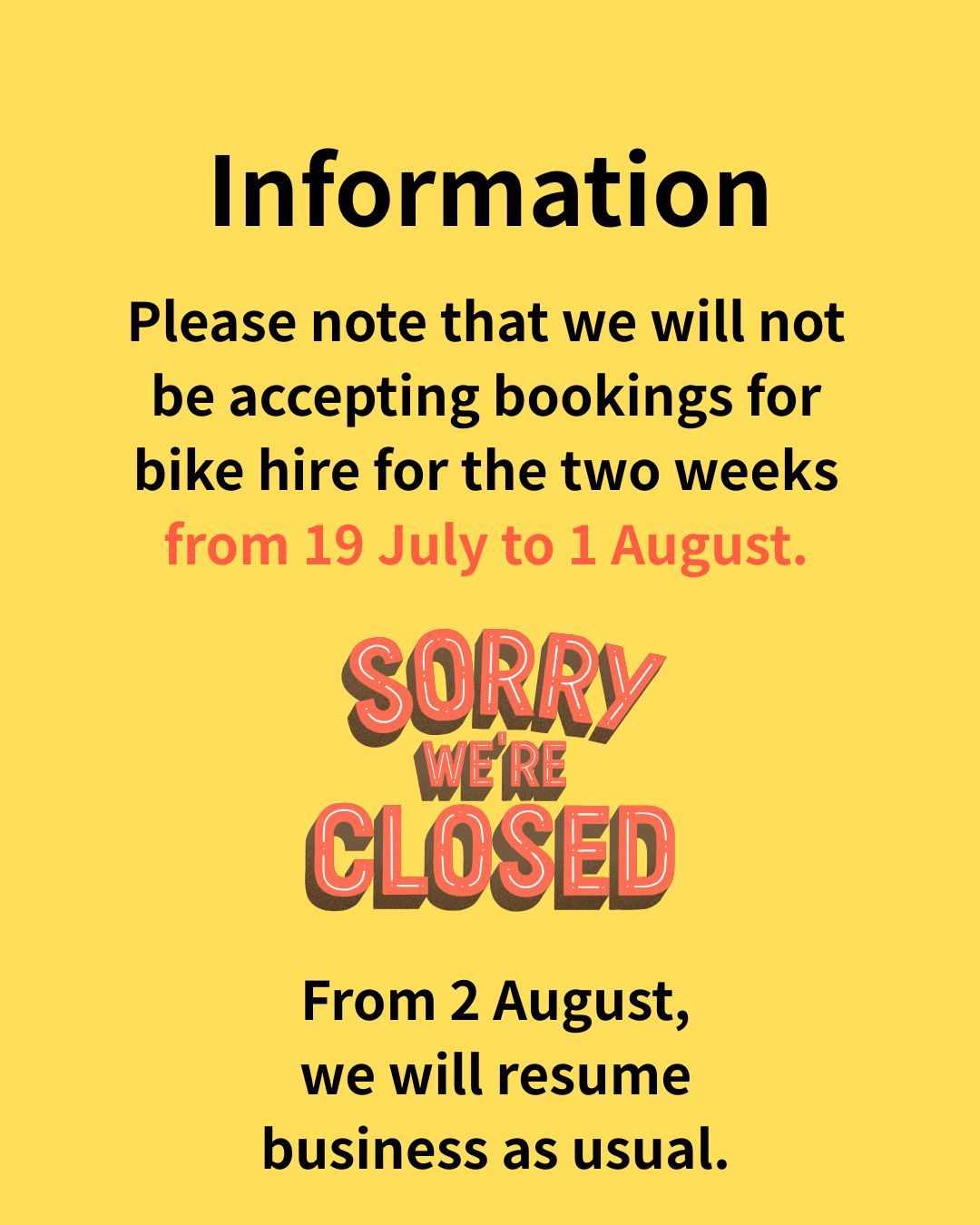 Holiday Information