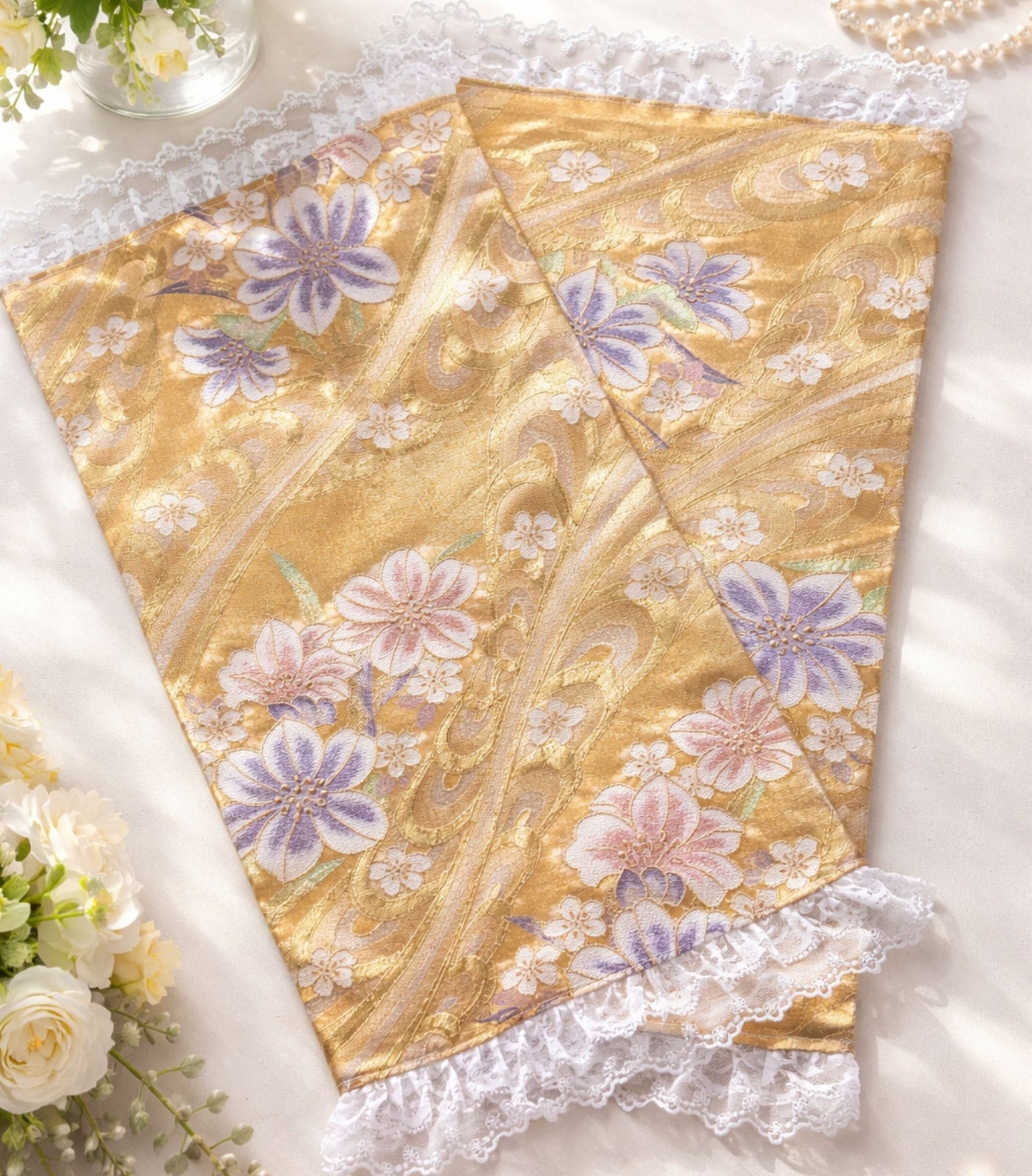 Handcrafted Vintage Kimono Obi Table Runner / Placemat