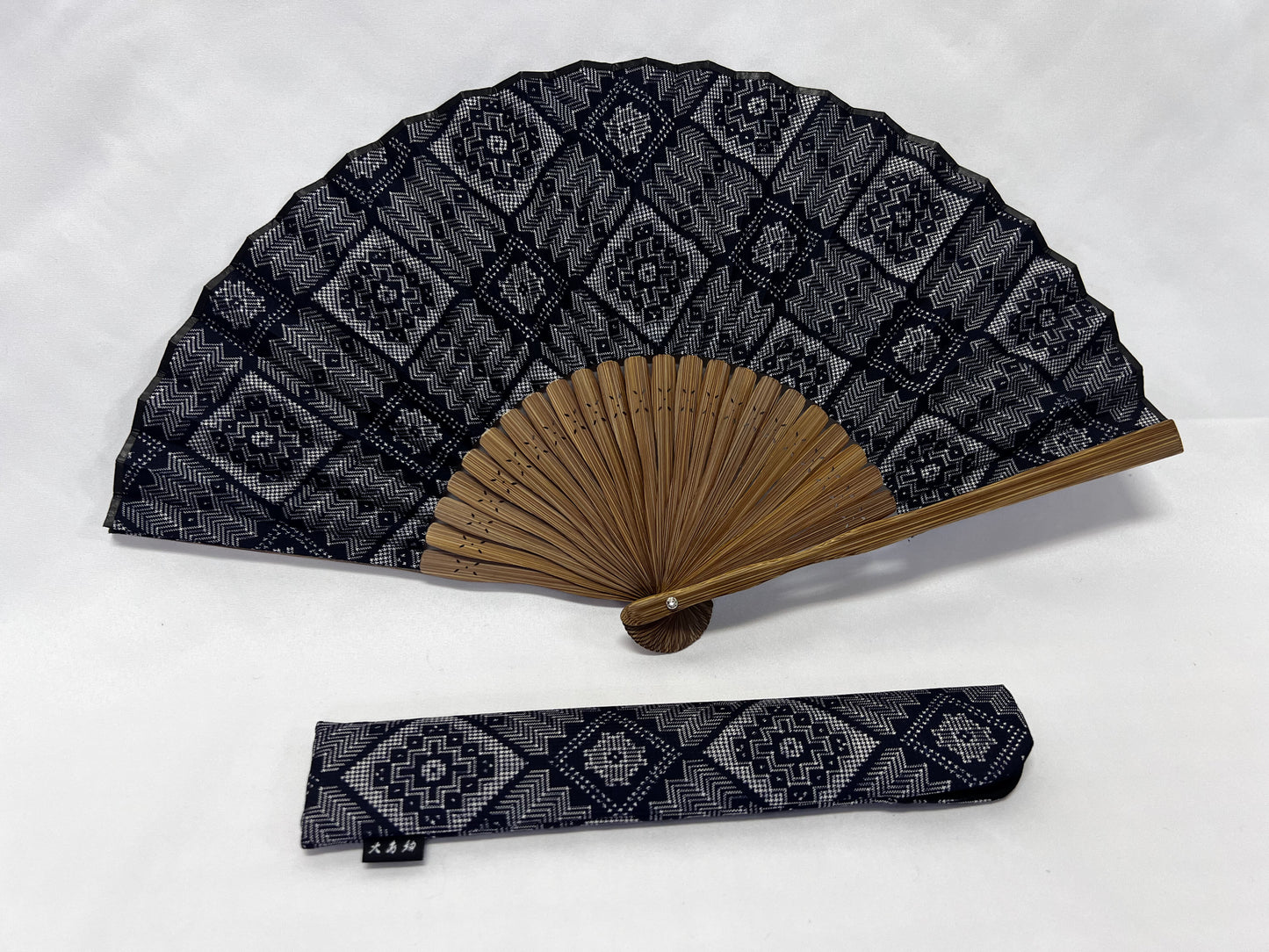 Japanese Folding Fan + Case Set