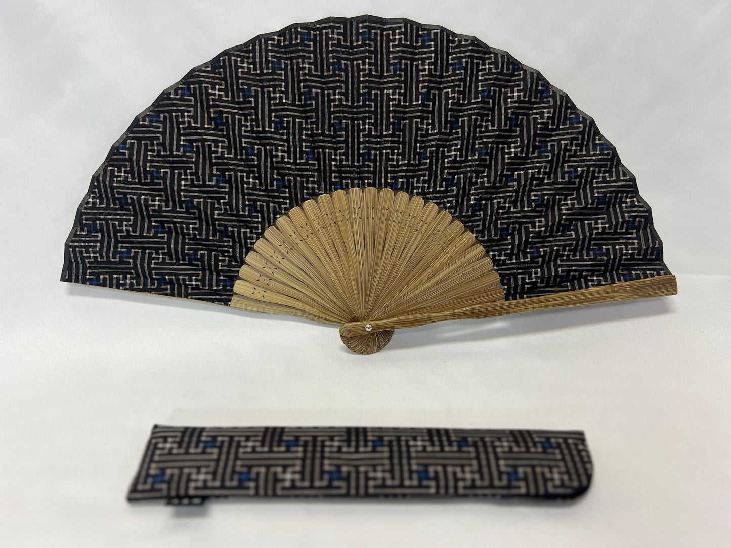 Japanese Folding Fan + Case Set