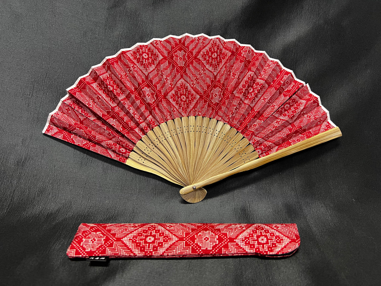 Japanese Folding Fan + Case Set