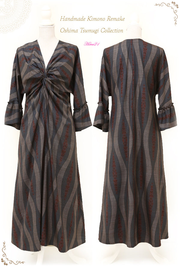 Long-length twisted dress (upcycle)