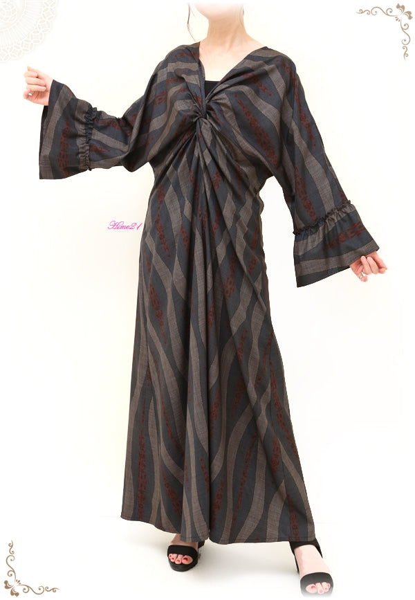 Long-length twisted dress (upcycle)