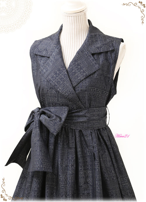 1950s-Inspired Open-Collar Cache-Coeur Wrap Dress * Flared Long Length (upcycle)
