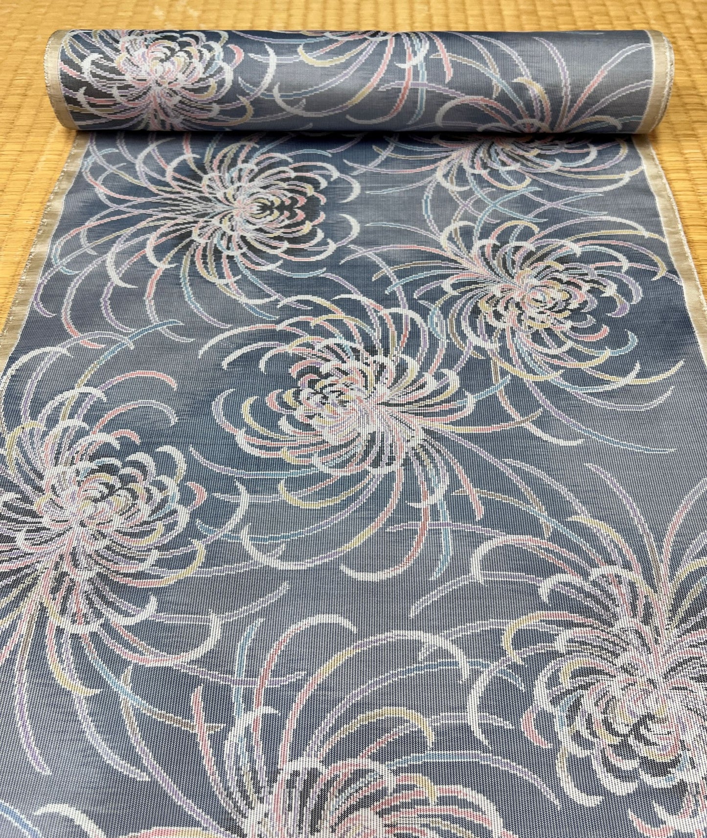 【Free Shipping】Authentic Amami Oshima Tsumugi Silk Fabric /　Mud Dyeing 12m