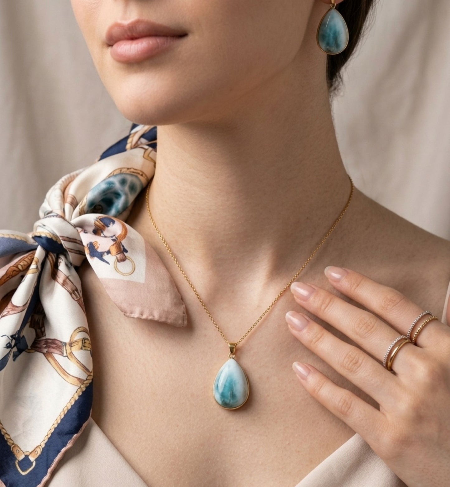 Turban shell Pendant & Earing