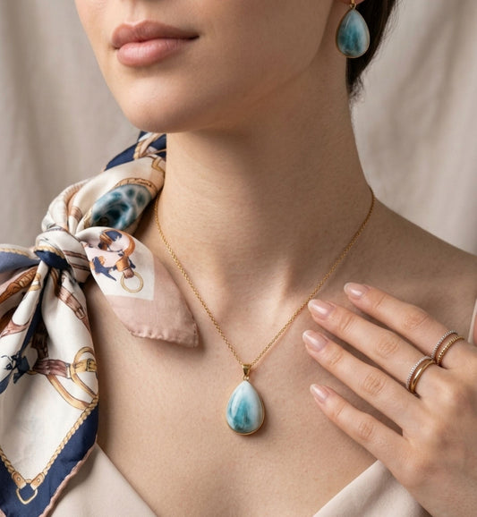 Turban shell Pendant & Earing